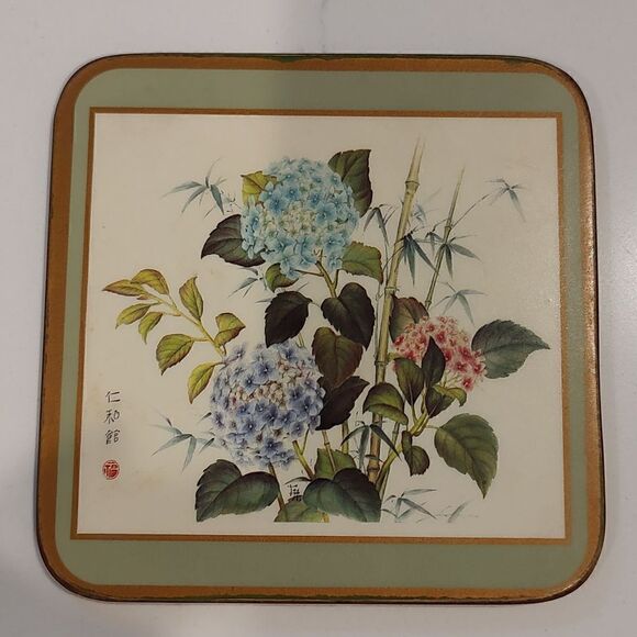 Pimpernel Acrylic Traditional Coasters Oriental Floral Design Set of 6 - Picture 9 of 13